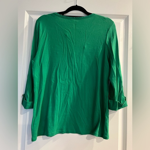 Charter Club Kelly Green Cotton Top, Size XL - Picture 5 of 8